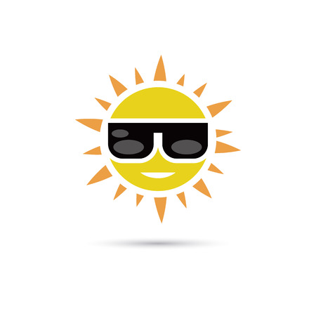 Sun with sunglasses iconのイラスト素材