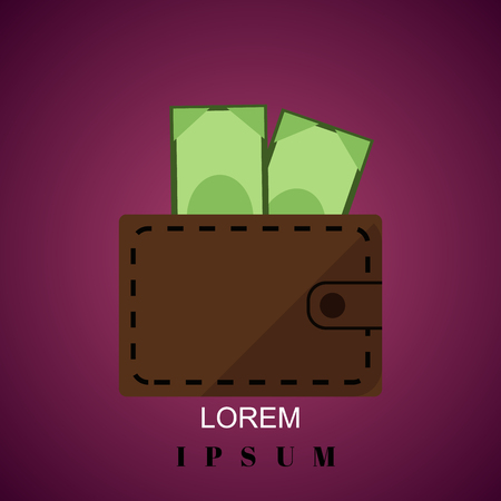 Money in wallet iconのイラスト素材