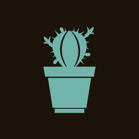 Cactus in pot iconのイラスト素材