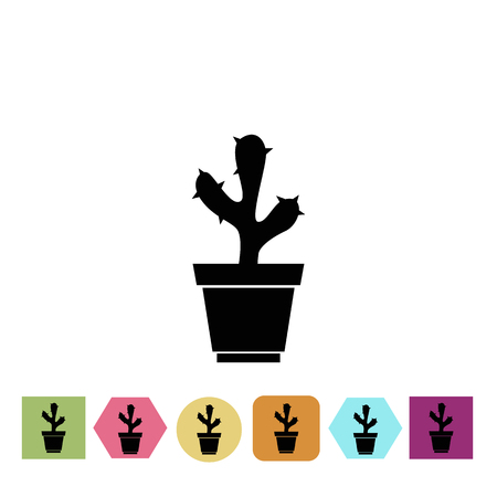 Cactus in pot iconのイラスト素材