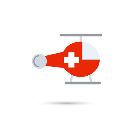 Medical helicopter color iconのイラスト素材