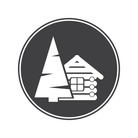 Wood house iconのイラスト素材