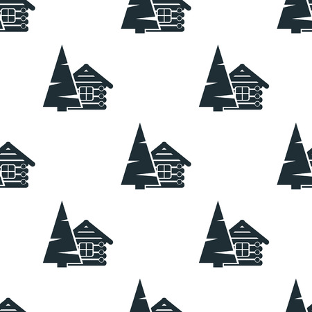 Wood house iconのイラスト素材