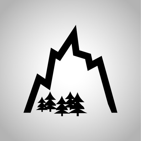 Mountain and forest iconのイラスト素材