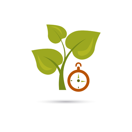 Color illustration of time to graw the plantのイラスト素材