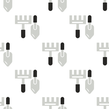 Color illustration of rake and shovelのイラスト素材