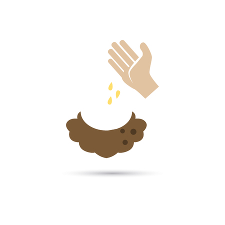 Color illustration of planting seedsのイラスト素材