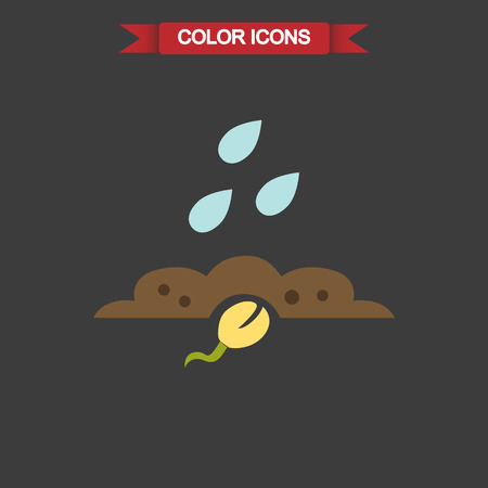 Color illusstration of growing the seedのイラスト素材