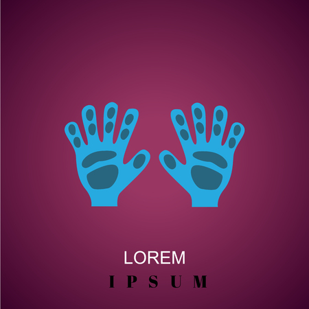 Color illustration of goalkeeper glovesのイラスト素材