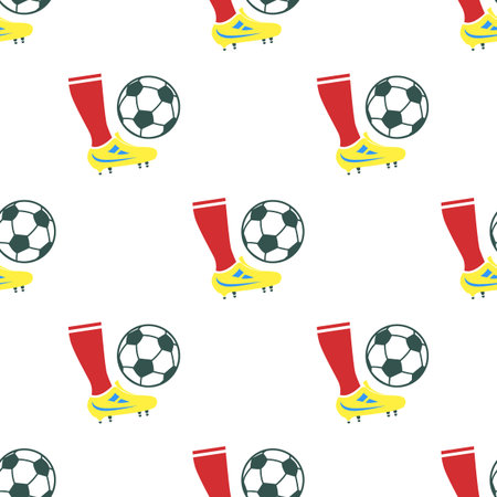 Color illustration of football kickのイラスト素材