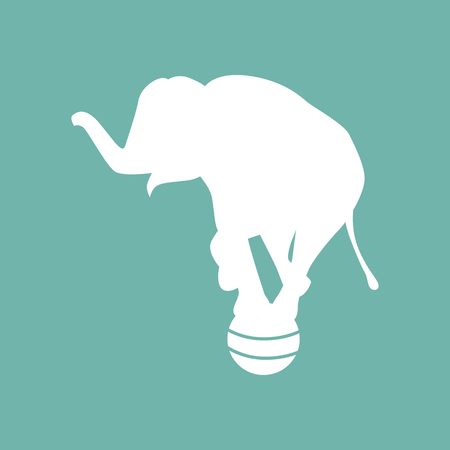 Elephant balance on the ball iconのイラスト素材
