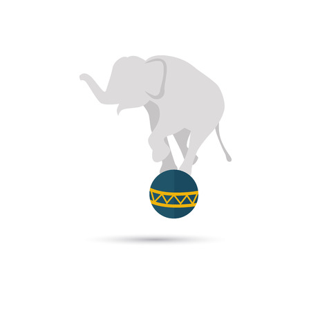 Elephant balance on the ball iconのイラスト素材