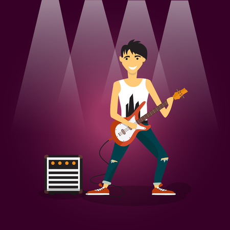 Illustration of rock singer on a concertのイラスト素材