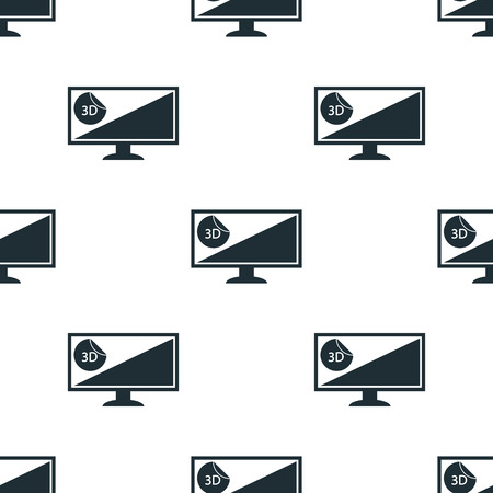 TV with 3D broadcast of the films iconのイラスト素材