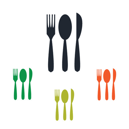 Fork, spoon and knife iconのイラスト素材
