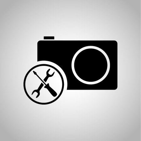 Photo camera repair iconのイラスト素材