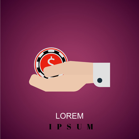 illustration of casino chip iconのイラスト素材