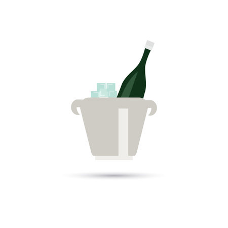 illustration of champagne in bucket iconのイラスト素材