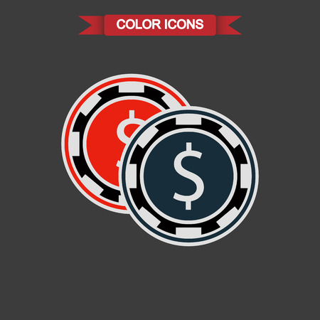 illustration of casino chips iconのイラスト素材