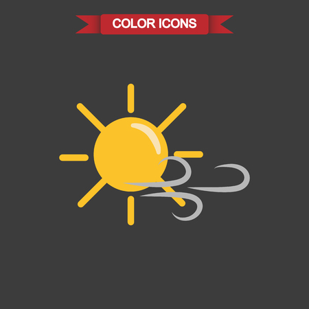 Illustration of sunny weather with wind iconのイラスト素材