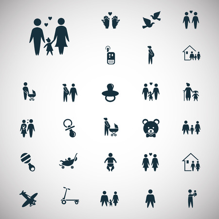 Set of twenty seven family iconのイラスト素材