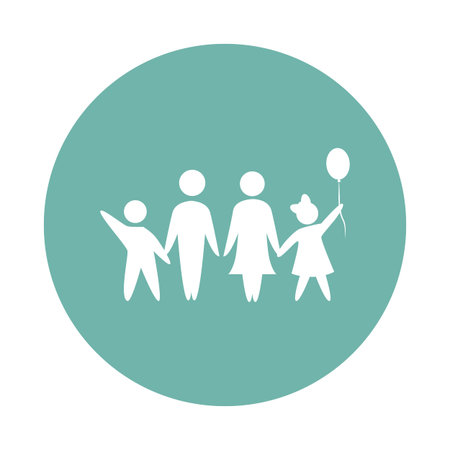 Happy family iconのイラスト素材