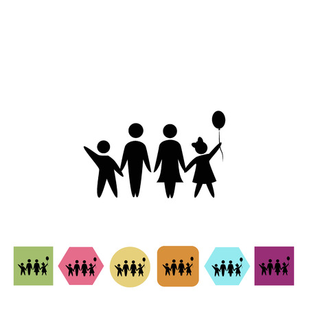Happy family iconのイラスト素材