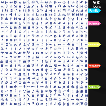 Set of five hundred universal iconsのイラスト素材