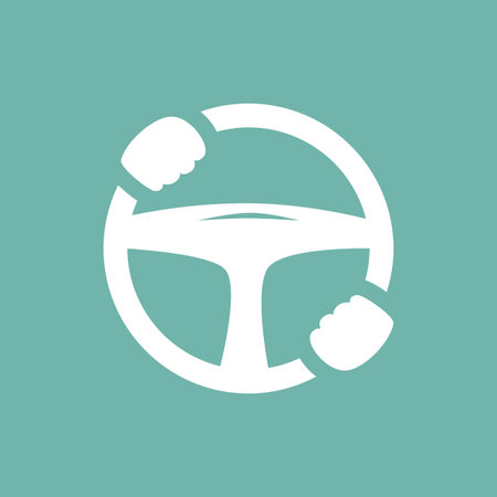 car steering wheel with hands iconのイラスト素材