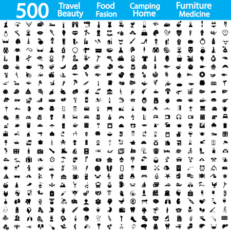 Set of five hundred universal iconsのイラスト素材