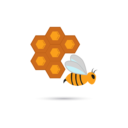Bee and honeycomb iconのイラスト素材
