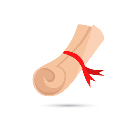 Color illustration of award scroll iconのイラスト素材