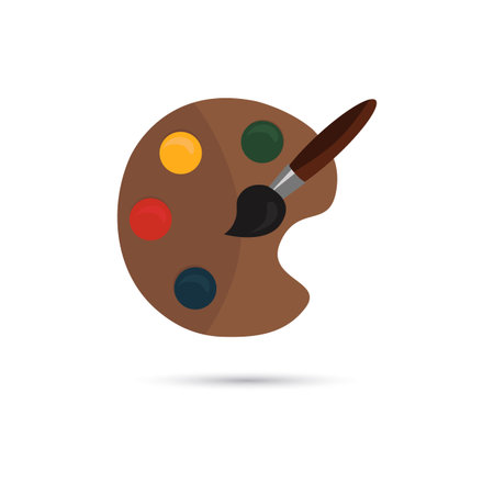 Color illustration of palette and brush iconのイラスト素材