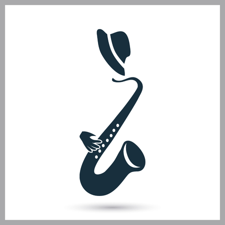 Saxophone music icon on the backgroundのイラスト素材