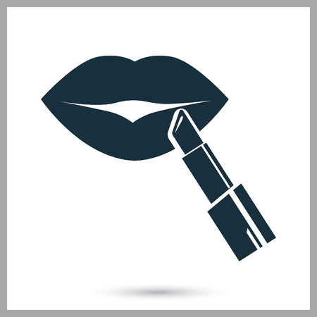 Women mouth and lipstick icon on the backgroundのイラスト素材