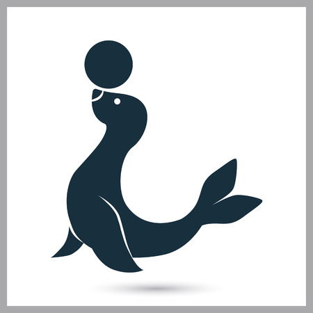 Circus seal icon on the backgroundのイラスト素材
