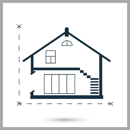 House plan icon on the backgroundのイラスト素材