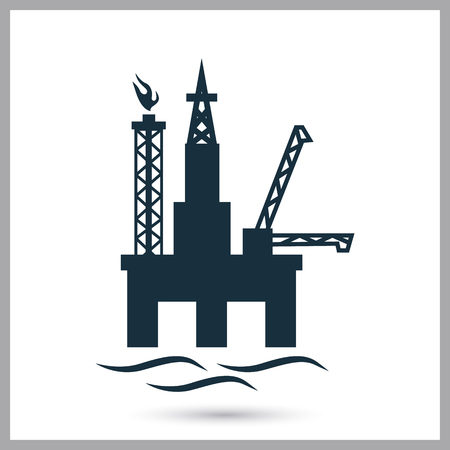 Oil mining station icon on the backgroundのイラスト素材