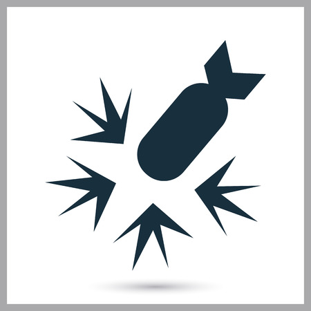 Bomb explosion icon on the backgroundのイラスト素材