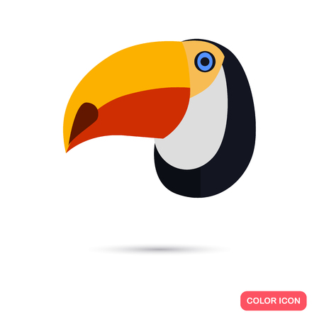 Toucan color flat iconのイラスト素材