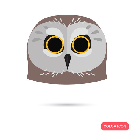 Owl color flat iconのイラスト素材