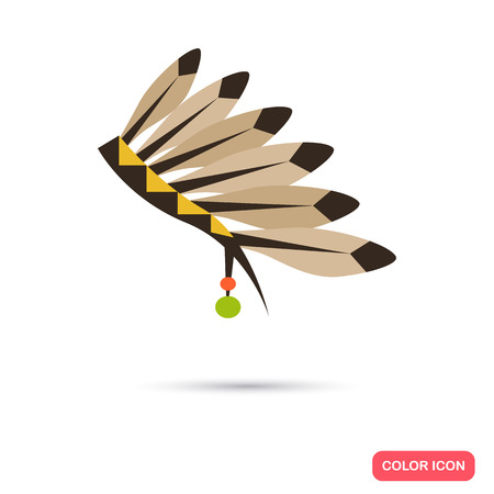 Indians headwear color flat iconのイラスト素材