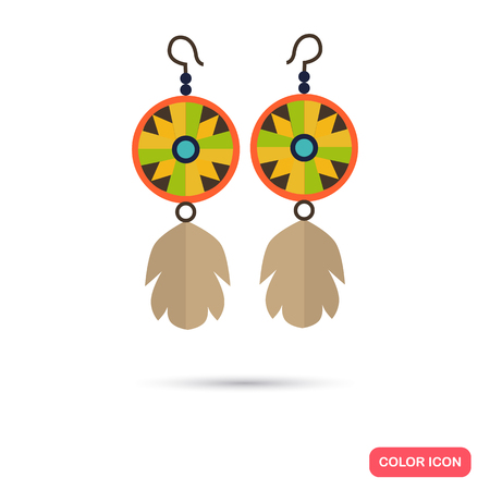 Indians women earrings color flat iconのイラスト素材
