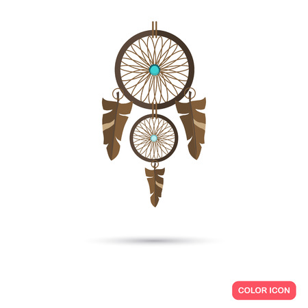 Dreamcatcher color flat iconのイラスト素材