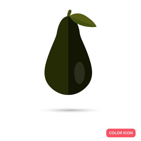 Avocado color flat iconのイラスト素材