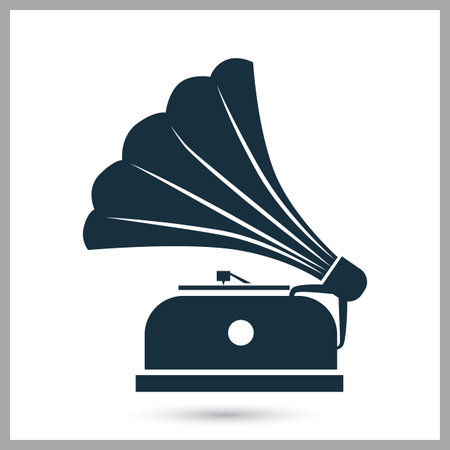 Gramophone icon on the backgroundのイラスト素材