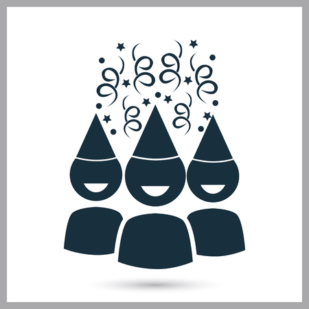 Birthday party icon on the backgroundのイラスト素材