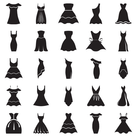 Set of twenty five dresses iconsのイラスト素材