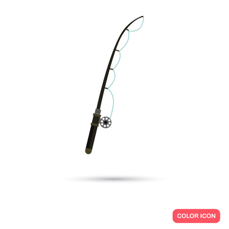 Fishing rod color flat iconのイラスト素材