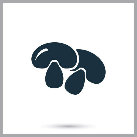 Simple mushrooms icon on the backgroundのイラスト素材